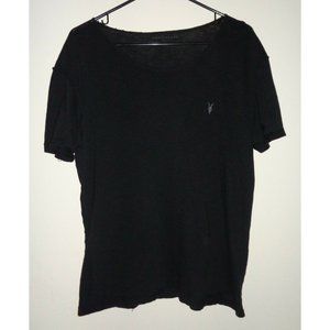Allsaints Small Black Tonic Scoop Neck Tee Shirt